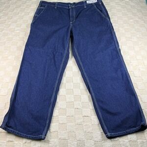 Carhartt Men's Dungaree Fit Dark Wash Denim Work‎ Pants Size 40/30